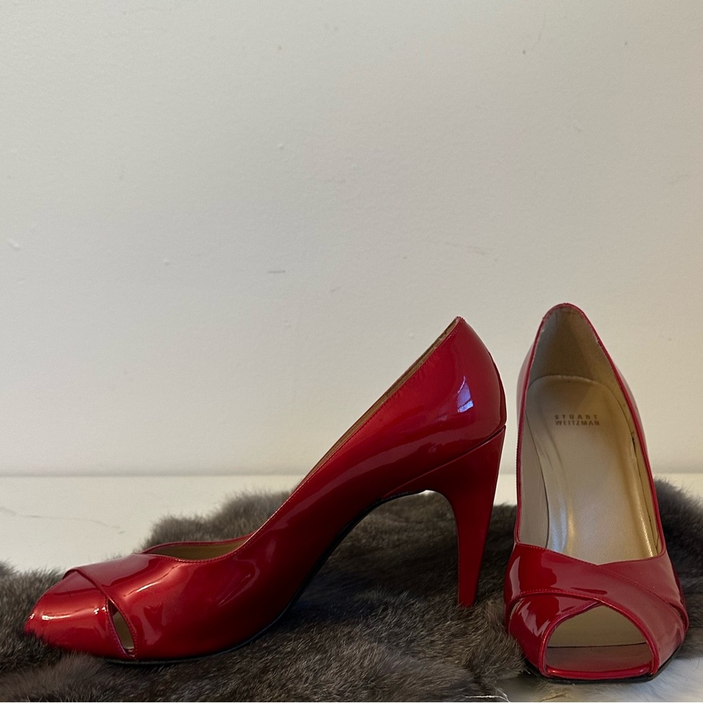 STUART WEITZMAN CHERRY RED HEELS, SIZE: 10 M - Picture 7 of 14